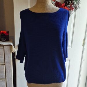 Chico's Rich Blue Crew Neck Sweater